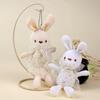 Small Plush Bunny Stuffed Animal Fluffy Rabbit Keychain Pendant for Backpacks Cute Easter Gifts Decor Birthday Po Props
