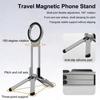 Magnetic Travel Phone Holder Portable Rotating Clip for Backpack & Selfie 5-in-1 Mode Foldable Phone Stand for Vlogging Live Streaming Adventure