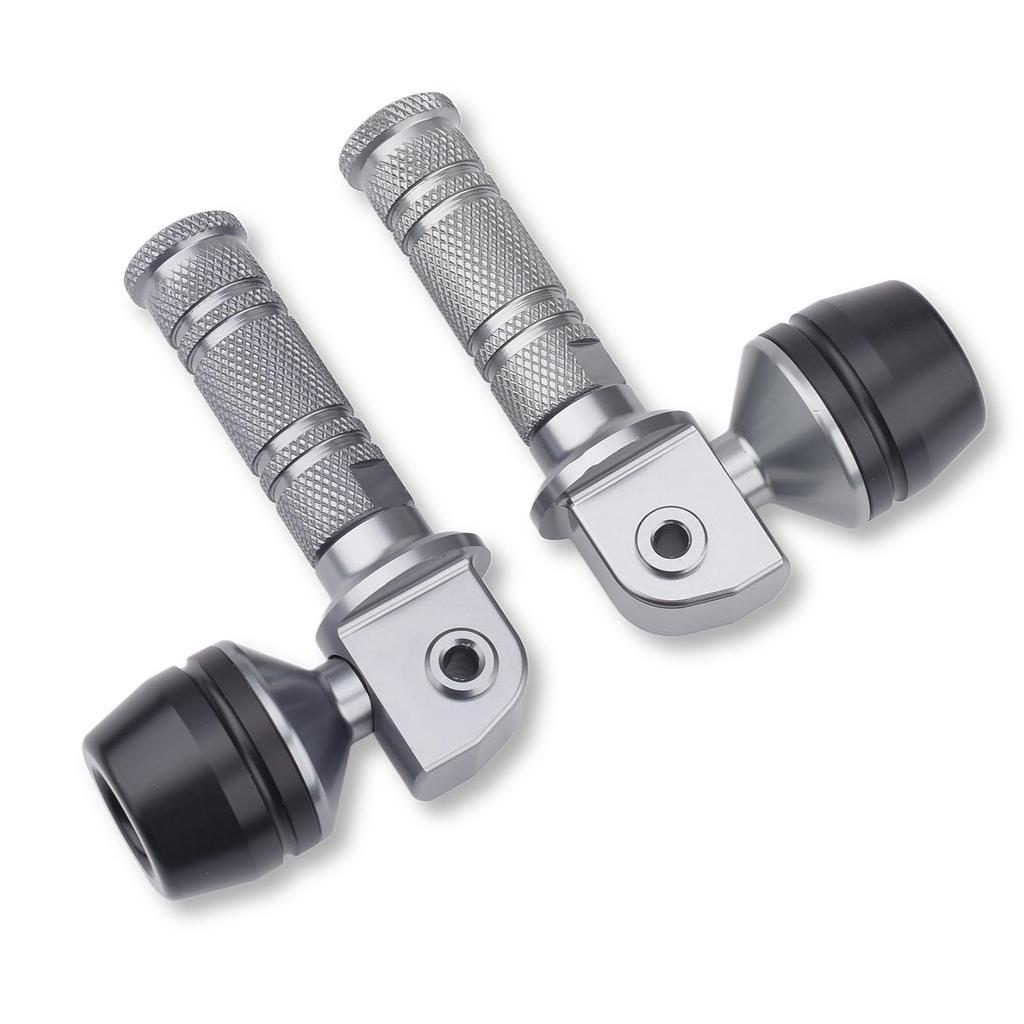 LEDISHUN Tandem Step Slider for Kawasaki Z650, Z750, Z750S, Z800, Z900, Z900RS/Cafe, Aluminum, Left and Right Set (Titanium Color)