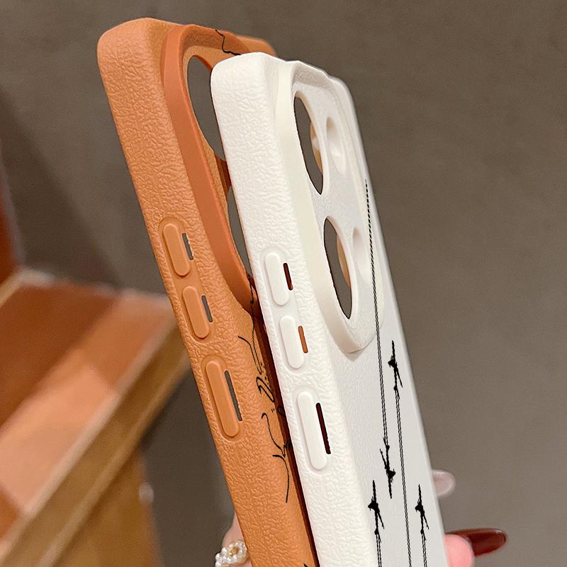 Aircraft Route Print TPU Soft Case For Xiaomi 13T Pro Redmi X6 M6 Pro Note 14 Pro 13 12 11 10 Pro Matte Leather Texture Shockproof Slim Phone Cover