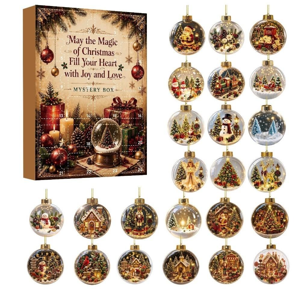 Acrylic Christmas Advent Calendar 2D Flat Festive Calendar Gift Countdown Blind Box Gift Giving