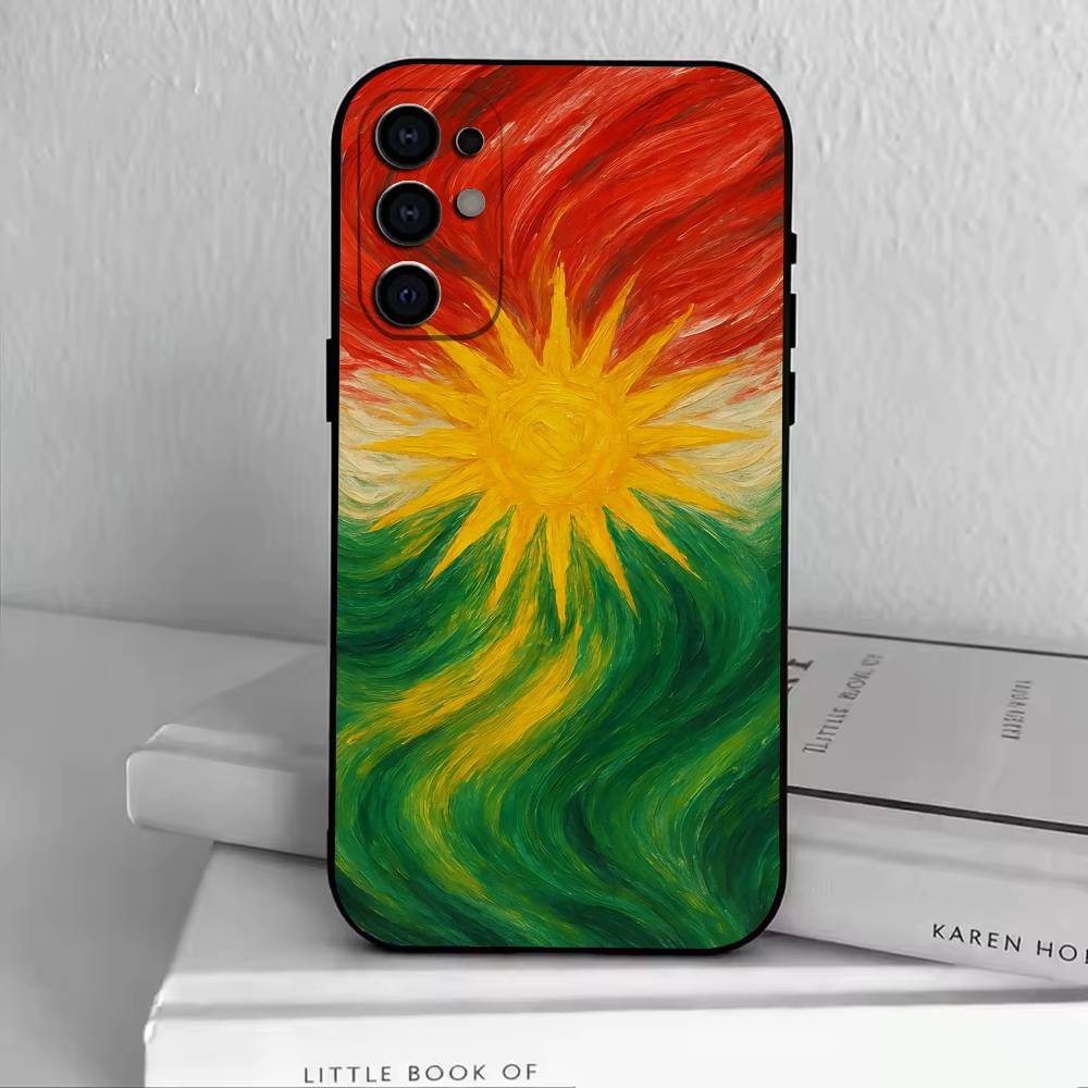 Чехол для телефона K-Kurdistan Flag Art для Samsung S25, S24, S21, S22, S23, S30, Ultra, S20, Plus, Fe, Lite, Note, 10, Черный чехол