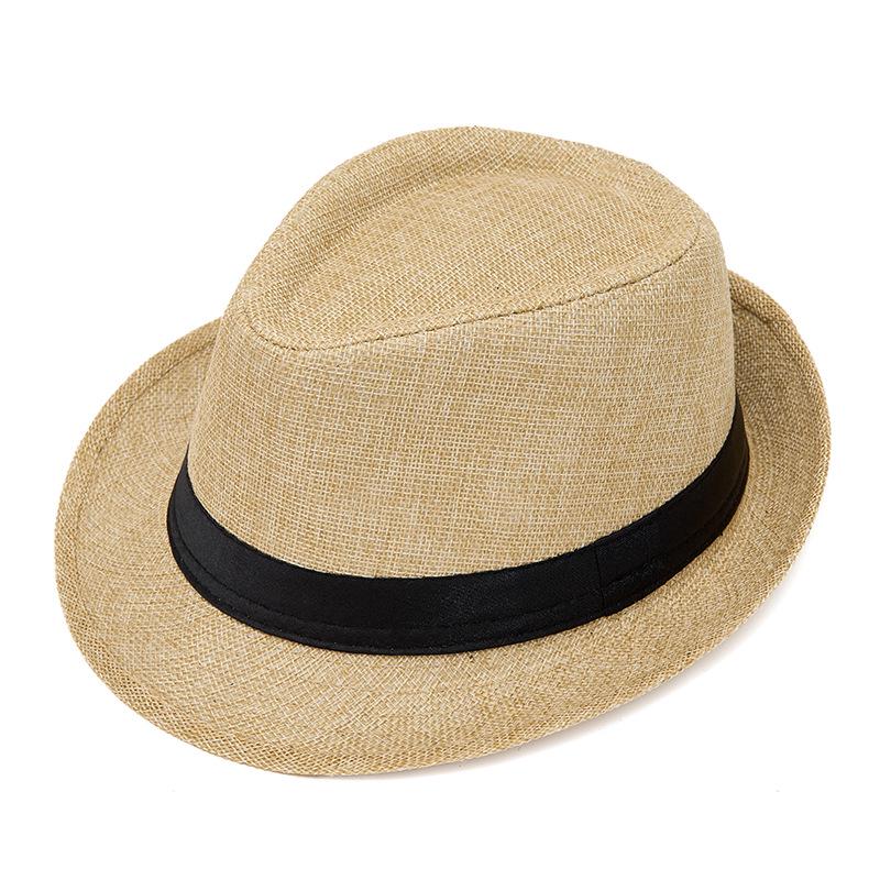 Мужская летняя соломенная шляпа федора от солнца - Уличная солнцезащитная пляжная шляпа-котелок