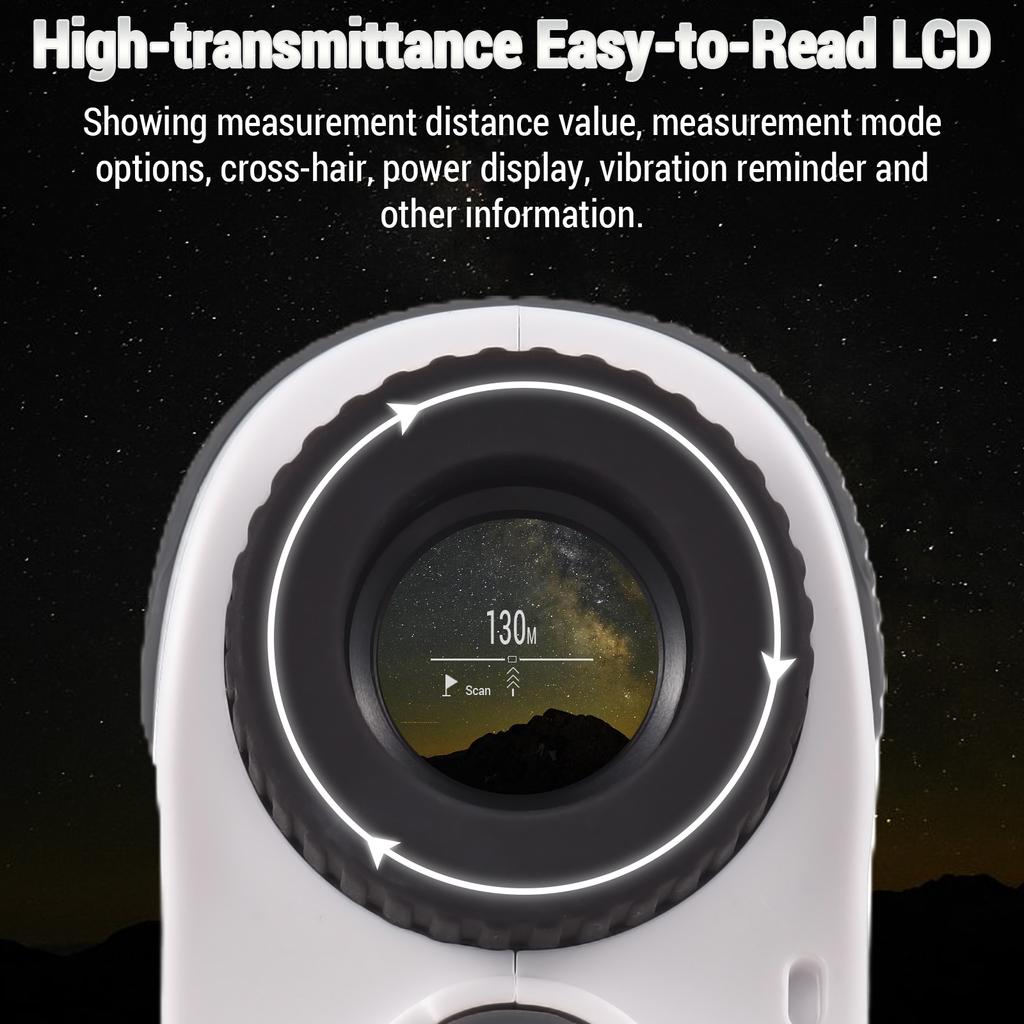 Golf Rangefinder With Slope Telescope 6x LCD 905nm Laser Type C Straight-line Horizontal Vrtical