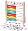 Flzoaveus Abacus Number Card Math Educational Toy for Boys and Ages Elementary School and Teaching Aid 100-Bead + Set, 100-Bead Abacus, Kids' Toy,