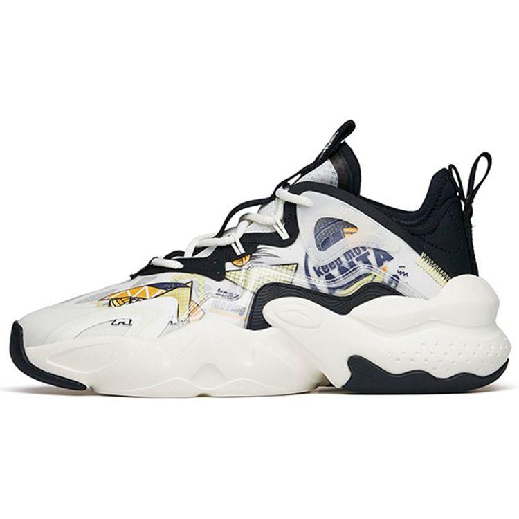 Anta Badass Weifeng Low Top Lifestyle Shoes Men Sneakers White Black Green 112228080-5