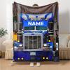 Truck Personalized Name Blanket Throw Personalized Blanket Soft Warm Cozy Throw For Bed Sofa Office Chair Livingroom Ideal for All Seasons