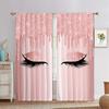 Pink Shiny Eyes Eyelash Blue Yellow Window Curtains Blinds For Living Room Kids Bedroom Bathroom Kicthen Door Home Decor2Pcs