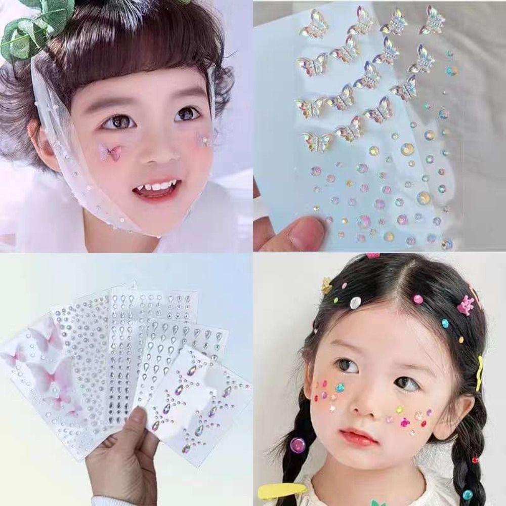 Colorful 3D Face Jewelry Stickers Mixed Eyeliner  Decals Disposable Tattoo Stickers  Party