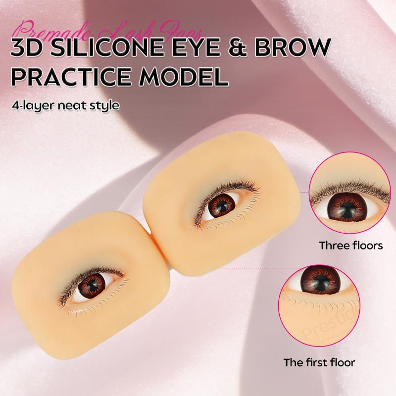 Beauty Tool One Pair Silicone Eye Module Practice Mannequin With Eyes for Lash Mannequin Eyelash Extension Training