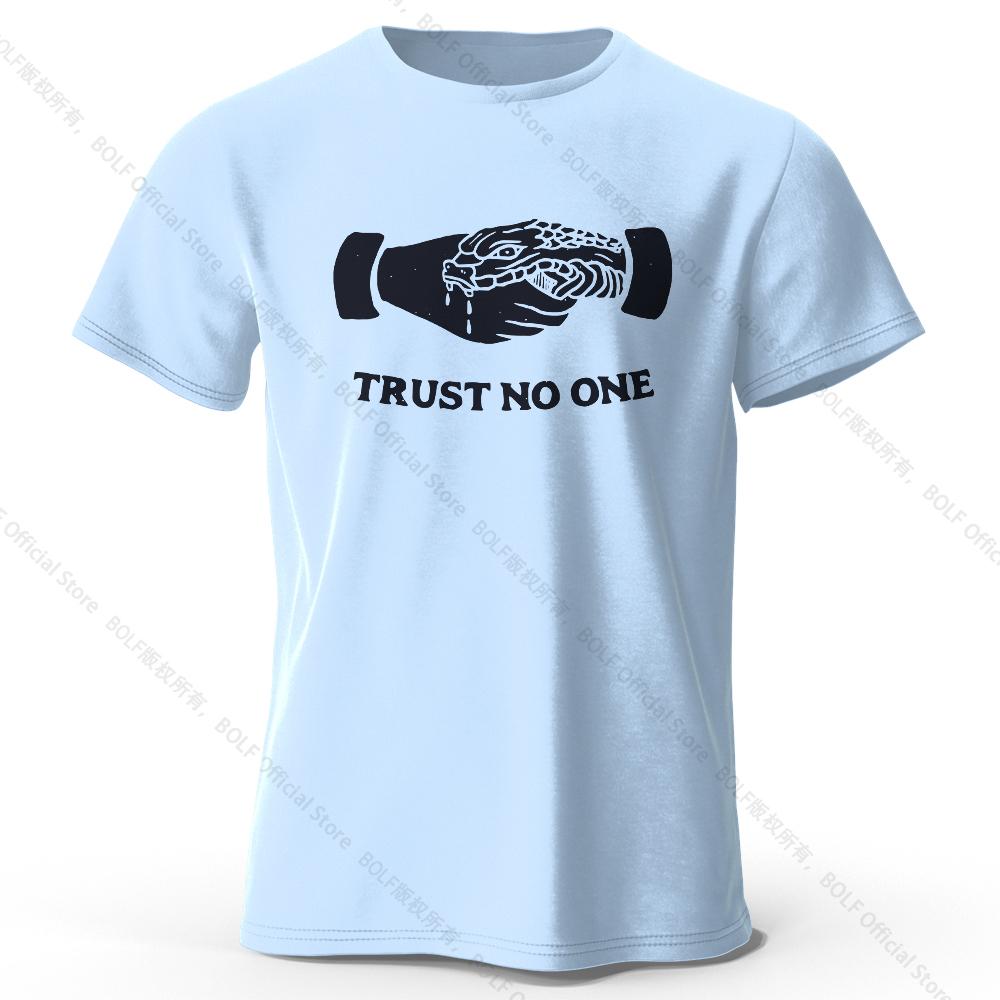 Футболка мужская Trust No One Printed из хлопка, 100% хлопок, Harajuku, свободные футболки с забавным принтом для мужчин и женщин, летние топы