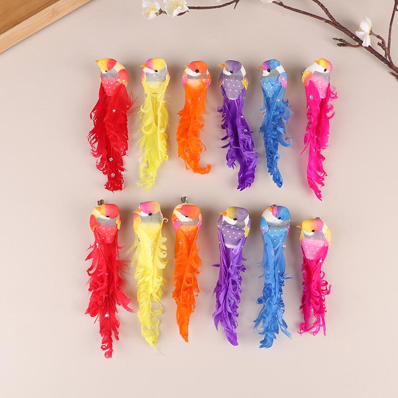 Случайные искусственные птицы, имитация животных из пенопласта, модели птиц из перьев, сделай сам, свадебные украшения для дома и сада
