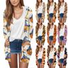Women's Fashion Casual Halloween Printed Long Sleeve Mid-Length Cardigan Jacket