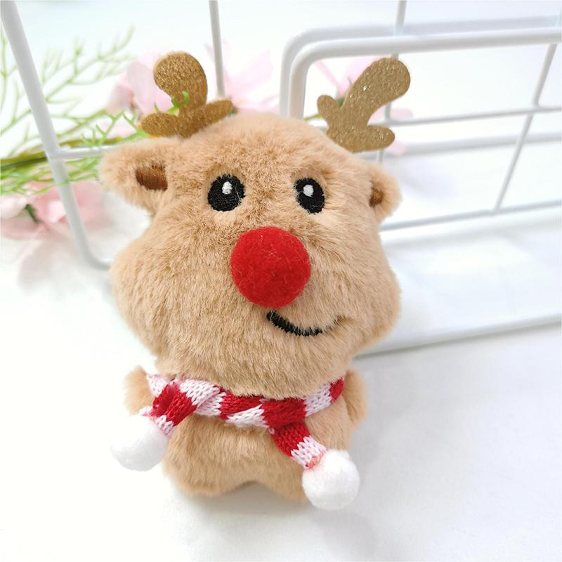Милый мультяшный плюшевый кулон рождественская елка снеговик лось брелок рюкзак шарм украшение для вечеринки детская игрушка подарок