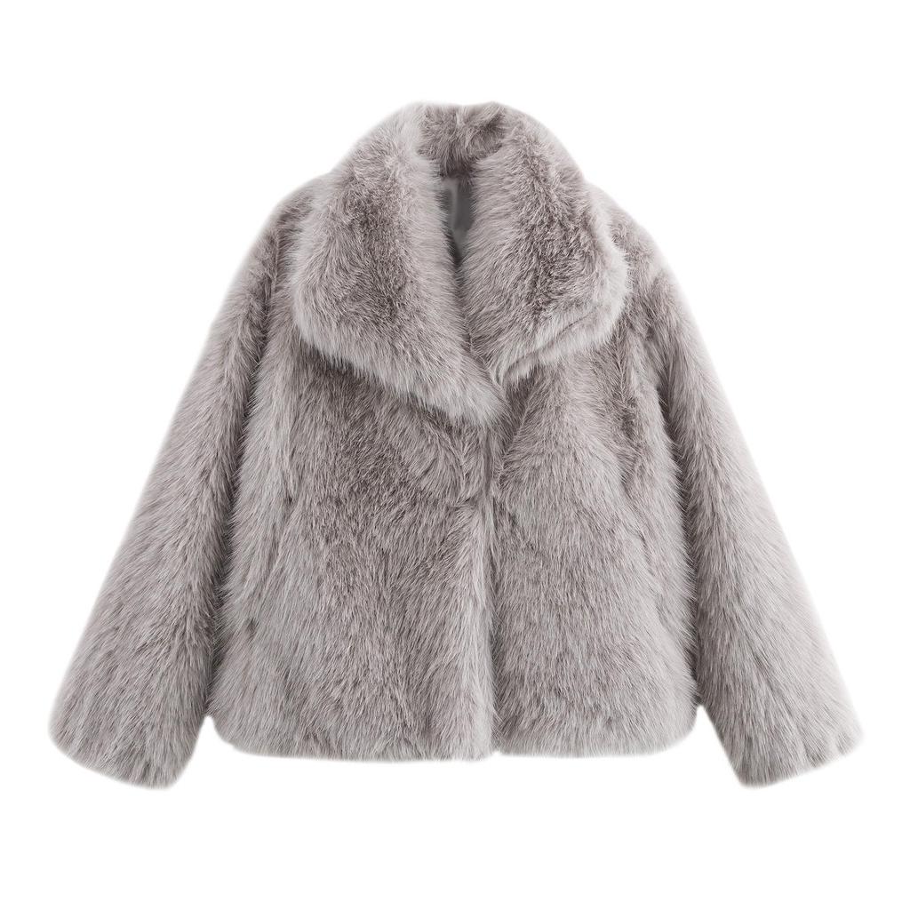 Trendy Women's Thick Lambswool Fur Winter Coat