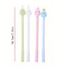 10pcs 0.5mm Creative Animal and Fruit Shape Gel Pen, Black Exam Water-based Pen, Cute Cartoon Office Signature Pen
