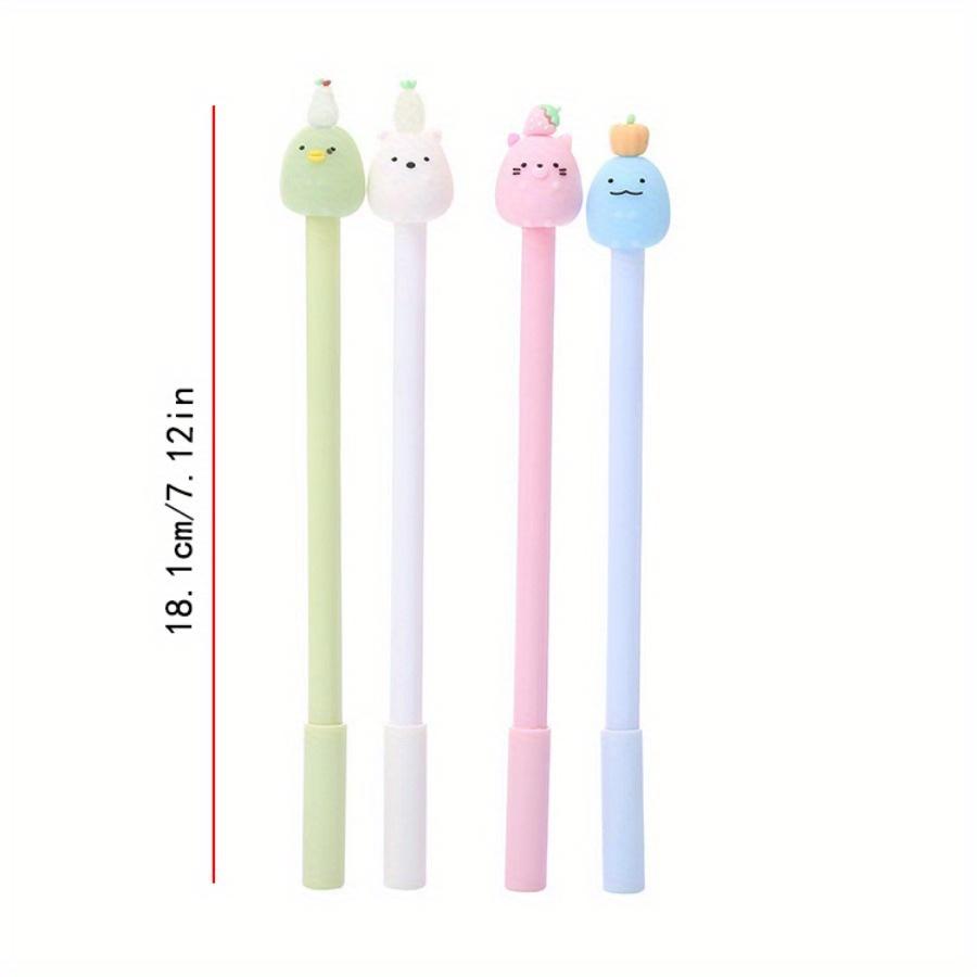 10pcs 0.5mm Creative Animal and Fruit Shape Gel Pen, Black Exam Water-based Pen, Cute Cartoon Office Signature Pen