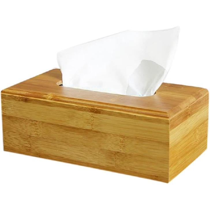 Бамбуковый держатель/крышка для коробки с носовыми платками для Kleenex, деревянный держатель/диспенсер для коробок с бумажными салфетками (прямоугольный)