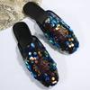 New Flats Mules Bling Women Slippers Shoes Summer Casual Flip Flops 2024 Fashion Sandals Walking Slingback Zapatos Female Slides