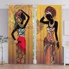 2pcs African Indian Female Curtains, Decorative Window Drapes, Window Treatments For Bedroom Living Room, Home Decoration