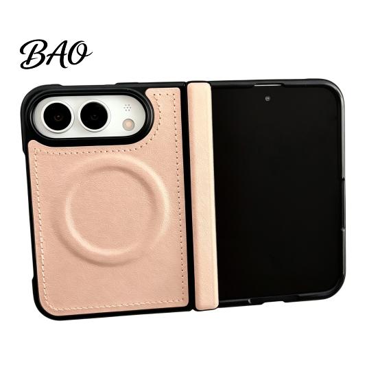 Magnetic Ring Protective Shell Case for IPhone 18, Faux Leather Phone Cover with Hinge Precise Fit Protection, Full Body Shockproof 18 Fold Protection