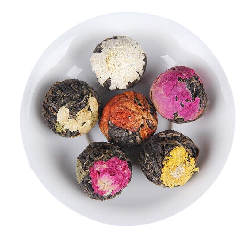 Ароматный чай Yunnan Raw Pu'er 120г (18 шт) Подарочная коробка с цветами Dragon Ball ручной работы