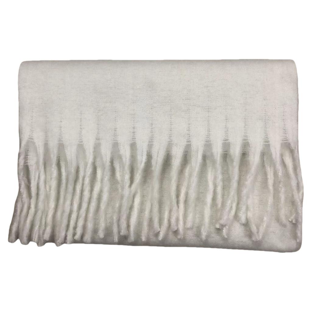 Solid Color Mohair Loop Yarn Scarf Women's Autumn and Winter New High-end Versatile Warm Scarf Shawl Dual-purpose