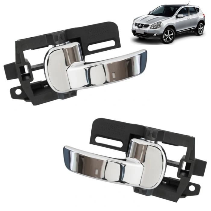 Poignée de porte intérieure - Nissan - Qashqai J10 - Chromée - Avant gauche et droite - Garantie 2 ans