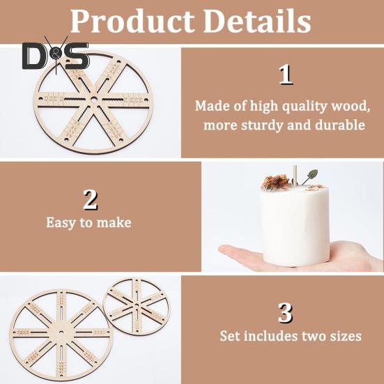 Инструмент для центрирования фитиля свечи, деревянный плоский круглый стабилизатор фитиля, центрирующий держатель для фитилей свечей для самостоятельного изготовления свечей, хлопковый фитиль