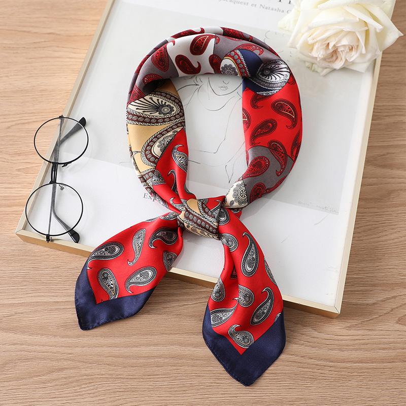 70 * 70cm New Silk Small Square Scarf For Women'S Neck Protection Professional Scarf Versatile Hair Tie Headscarf Scarf