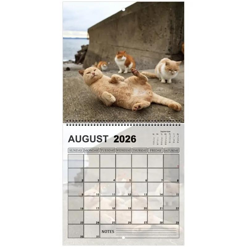 2026 Cat Butt Calendar 12 Monthly Funny Cat Tail Wall Calendar Family Planner Scheduling Tool For Living Room Bedroom