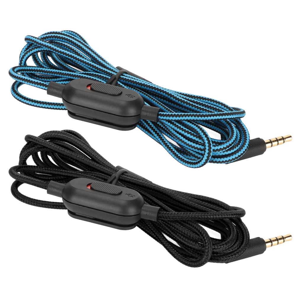 Gaming Headset Cable Woven Earphone Cord with Volume Control and Mute Switch for Pro Pr