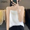 INDFS Women's Fashion Casual Summer Spring Solid Color Print Sleeveless Suspenders Blouses & Shirts