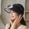 Adjustable Sun Visor Hat Solar Powered Fan Beach Sunshade Hat Portable Outdoor Visor Hat  For Women