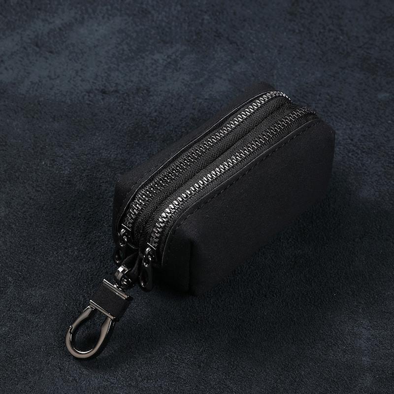 Leather Key Wallet With Chain Compact Organizer For Daily Use