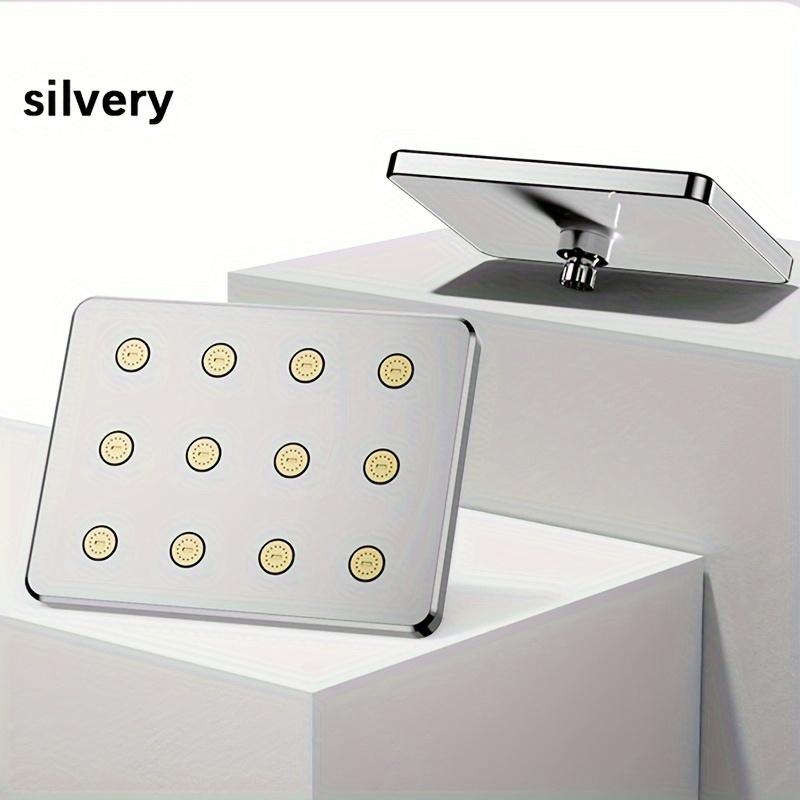 Bathroom High Pressure Shower Head, Silver Plating/black Square Shower Head, Daily Fixed Shower Spray for Bathroom, Bathroom Accessories, Shower Head