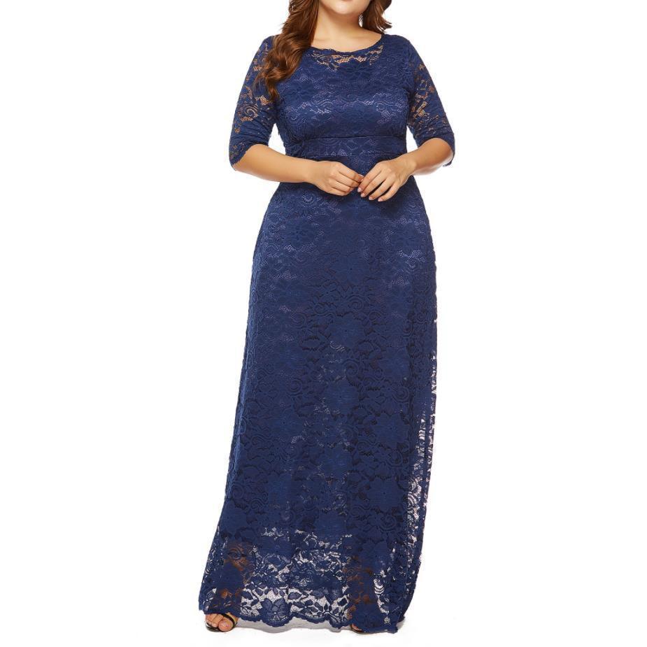 Плюс Размер Xl-6xl Весна Осень Полое Кружевное Платье Европейские Высококачественные Вечерние Женские Белые Черные Платья