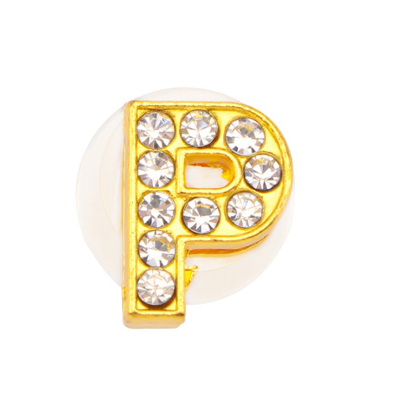 Новые золотые буквы алфавита, шармы для обуви, металлическая кнопка, стразы, корона, украшения для обуви, аксессуары для садовой обуви для женщин, мужчин, 1 шт.