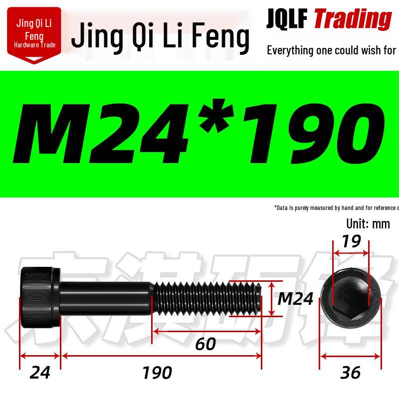 M20-M27 High Strength Blackened Hex Socket Head Cap Screw with Knurled Cylindrical Half Thread