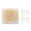 100 Pcs Paper Clip Gold Cute Lemon Shaped Bookmark Clips with Transparent Box for Office School