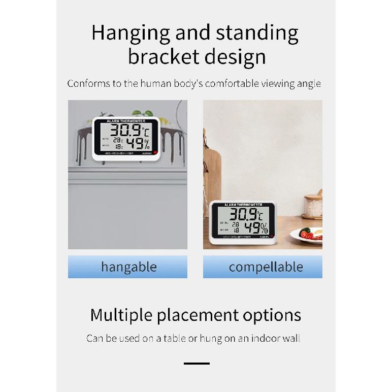 Fridge Thermometer With Hook Anti-Humidity Refrigerator Freezer Electric Digital Thermometer Temperature Monitor LCD Display