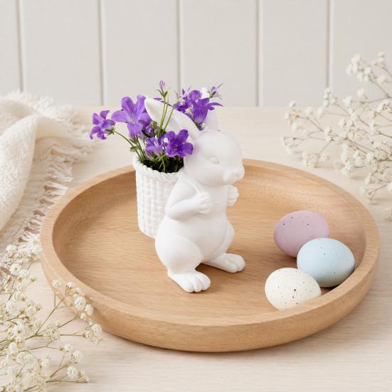 3D-печатная корзина для хранения кролика Yousheng, Милый держатель для зубочисток в виде кролика, Настольный органайзер, Мини-контейнер для цветов на стол, Маленькие канцелярские принадлежности