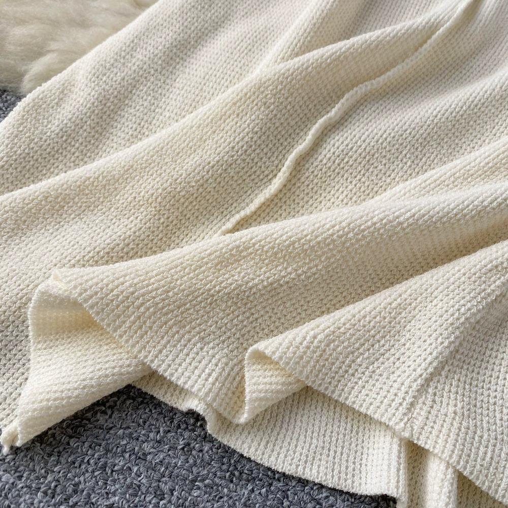 Foamlina Pure Color Knitting Dress для женщин Элегантный V-образный вырез без рукавов Летняя мода Тонкий вырез вечернее длинное платье