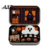 Miniature Landscape Props Mini Ghost Tin Box Set, Little Pocket Cute in A Box, Compact Desktop Soft Decoration Halloween Scene Spooky Decor, Gifts for