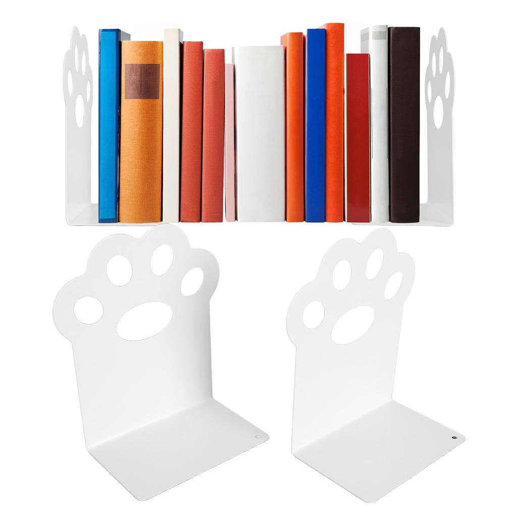 Metal Bookends Cartoon Cat Claw Decorative Desk Magazine Book Ends for Home School
