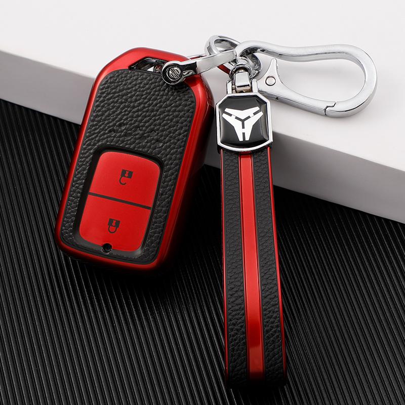 Чехол-держатель-защита из ТПУ и кожи для Honda Crv Cr-V Fit Civic Accord Hr-V Hrv City Odyssey Xr-V Чехол для брелока автомобиля