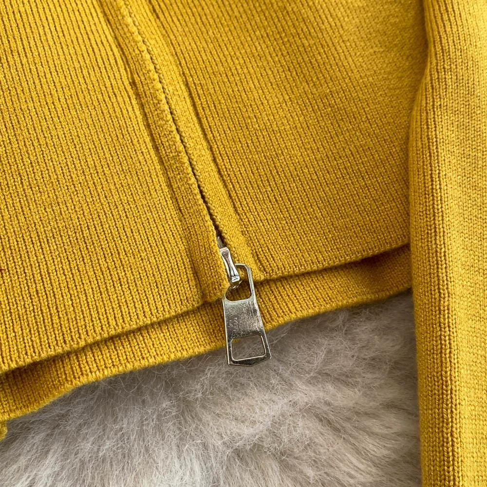 Осенне-зимний трикотажный свитер, брюки, комплект из двух предметов, женская водолазка на молнии, куртка и брюки длиной до щиколотки