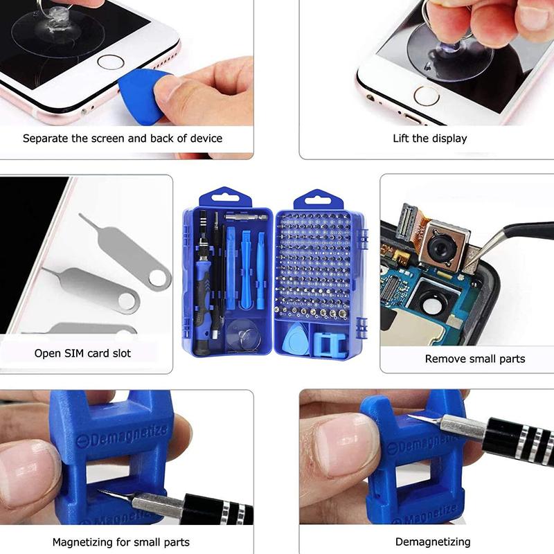 Набор прецизионных отверток 115 в 1, набор инструментов для ремонта своими руками для iPhone, ноутбука, ПК, часов, очков и другой электроники