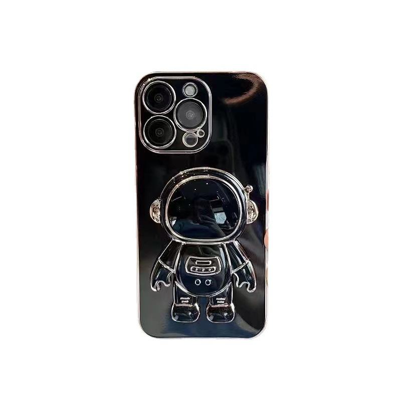 Электроплакированный чехол для телефона OPPO Realme K3 с силиконом, мультяшным дизайном, невидимой подставкой-астронавтом, полная защита.