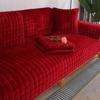 Solid Color Red Soft Thicken Flannel Quilted Sofa Towel Warm Plush Sofa Cover Anti-slip Couch Covers for Sofa Floor Mat